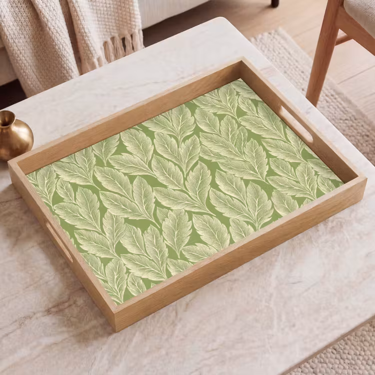 Tablett - Grün – Botanisch – Blätter – Vintage – Muster — 2