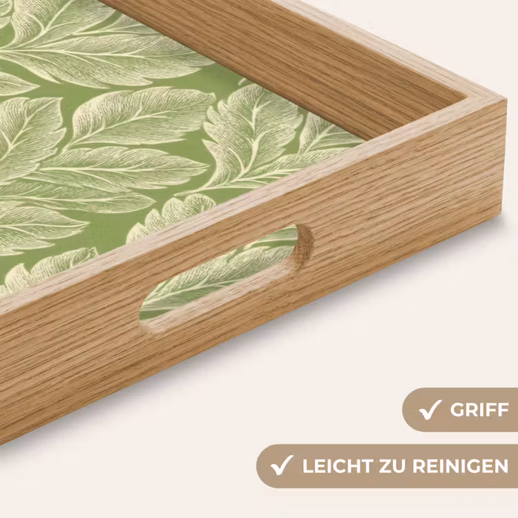 Tablett - Grün – Botanisch – Blätter – Vintage – Muster — 5