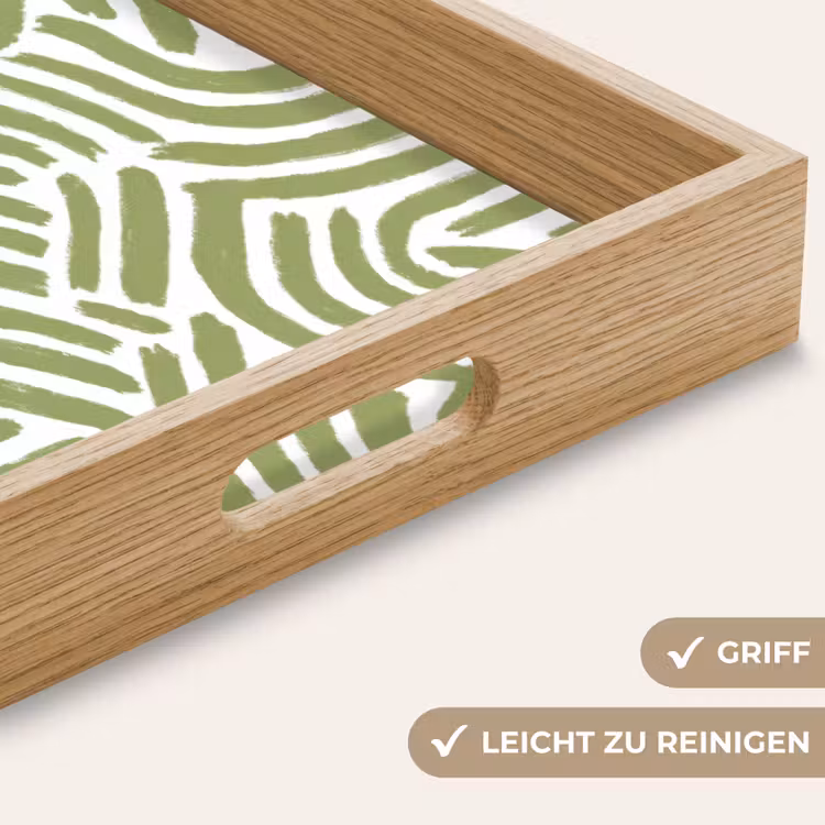 Tablett - Salbeigrün – Abstrakt – Bögen – Handgezeichnet – Muster — 5