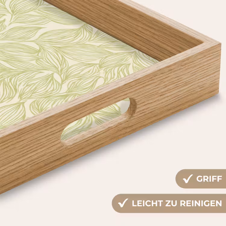 Tablett - Salbeigrün – Botanisch – Blätter – Handgezeichnet – Muster — 5