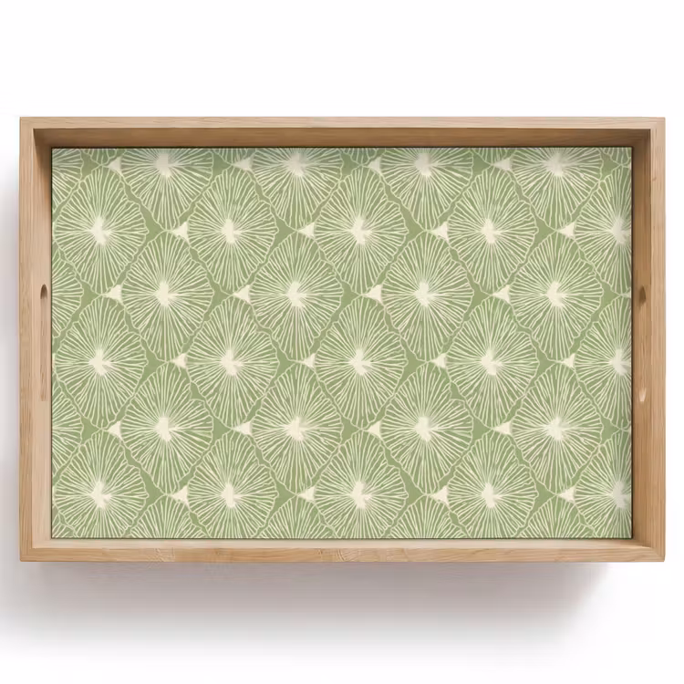 Tablett - Salbeigrün – Botanisch – Rauten – Organisch – Muster — 1