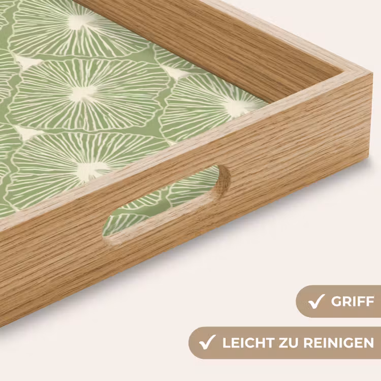 Tablett - Salbeigrün – Botanisch – Rauten – Organisch – Muster — 5