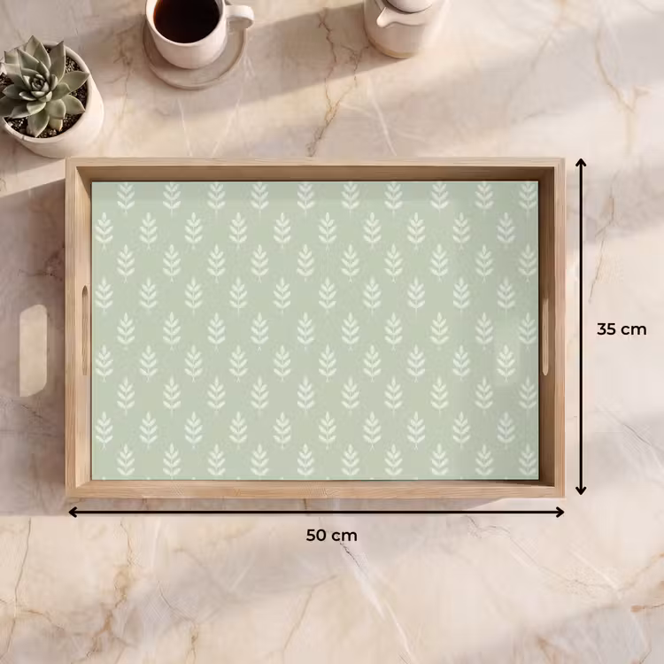 Tablett - Salbeigrün – Botanisch – Zweige – Minimalistisch – Muster — 9