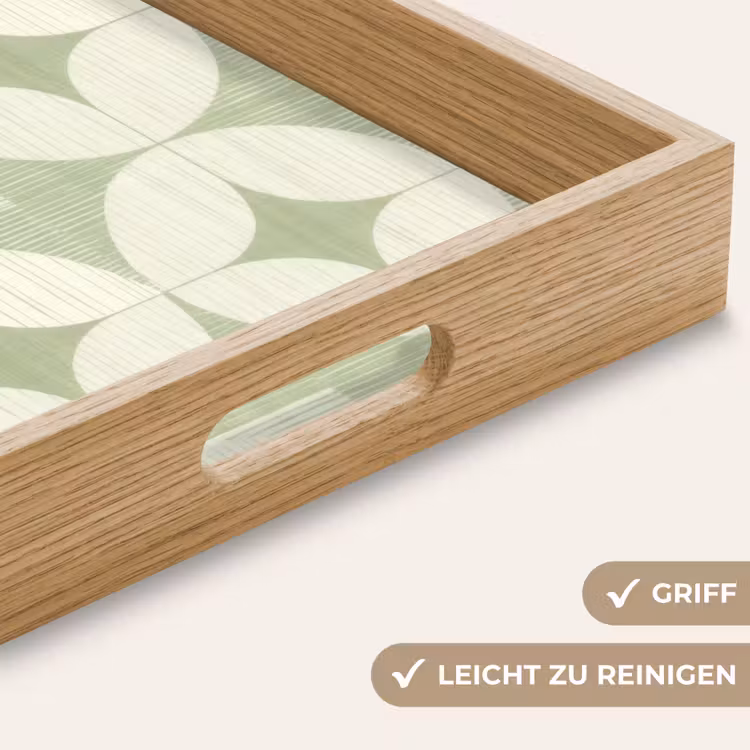 Tablett - Salbeigrün – Geometrisch – Retro – Mid-Century – Muster — 5