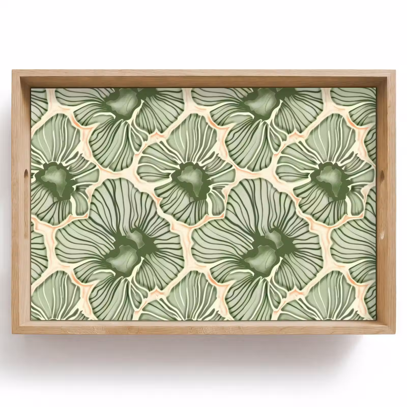 Tablett - Grün – Botanisch – Blumen – Organisch – Muster — 1