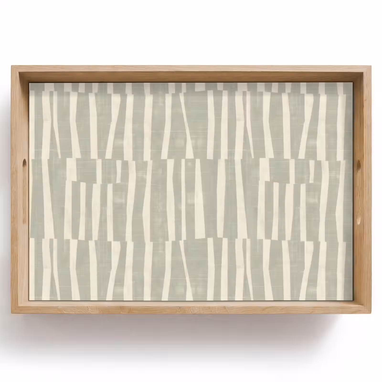 Tablett - Salbeigrün – Streifen – Geometrisch – Textur – Muster — 1