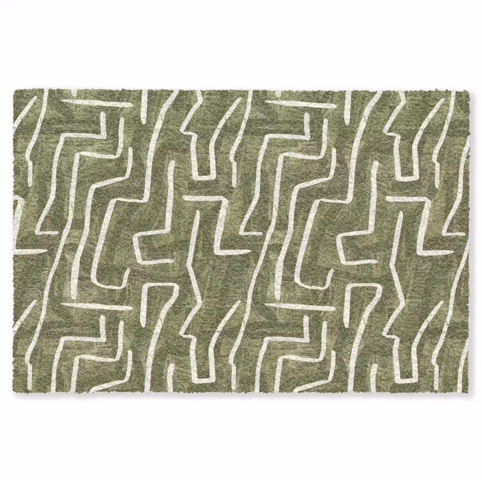 Teppich - Grün – Abstrakt – Pinselstriche – Muster — 1