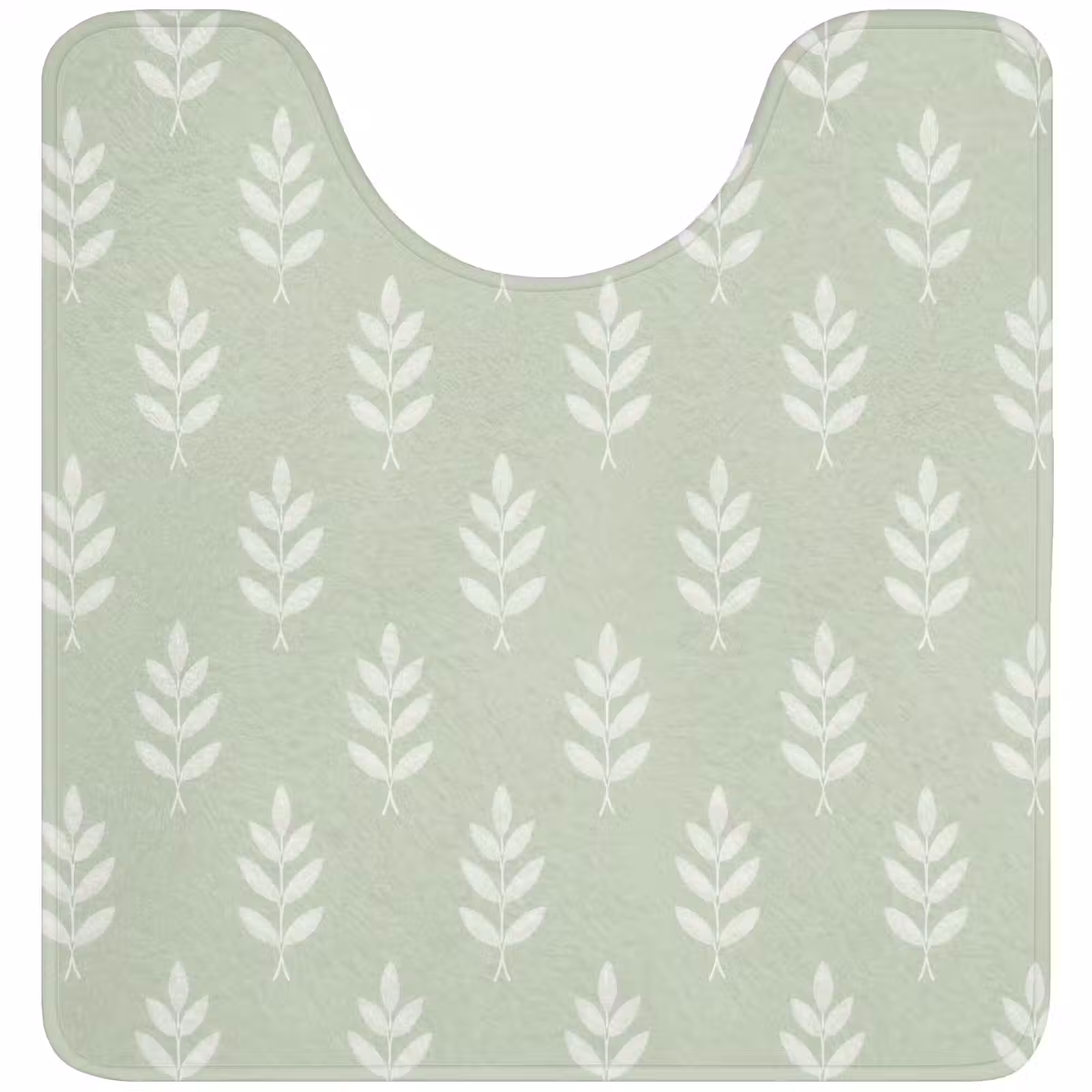 WC Vorleger - Salbeigrün – Botanisch – Zweige – Minimalistisch – Muster — 1
