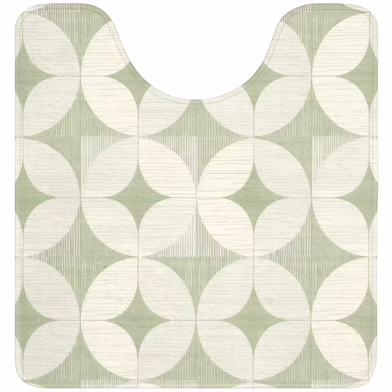 WC Vorleger - Salbeigrün – Geometrisch – Retro – Mid-Century – Muster — 1