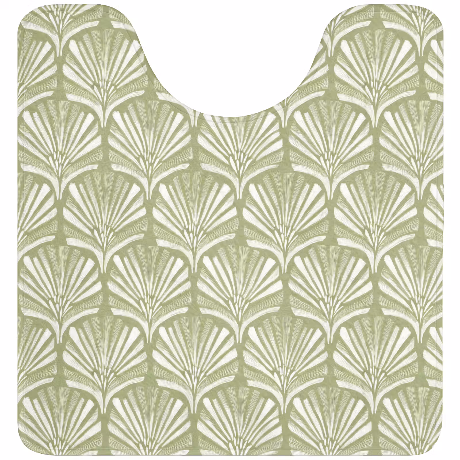 WC Vorleger - Salbeigrün – Ginkgo Biloba – Fächer – Muster — 1