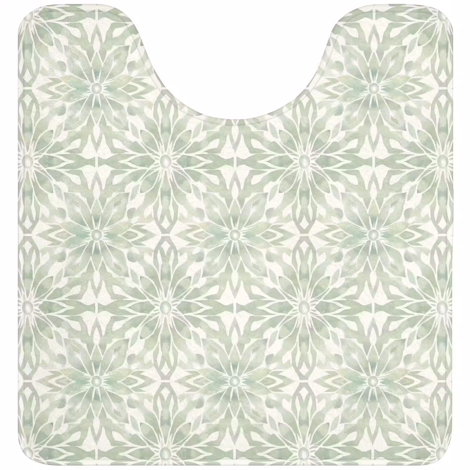 WC Vorleger - Salbeigrün – Symmetrisch – Mandala – Ornament – Muster — 1