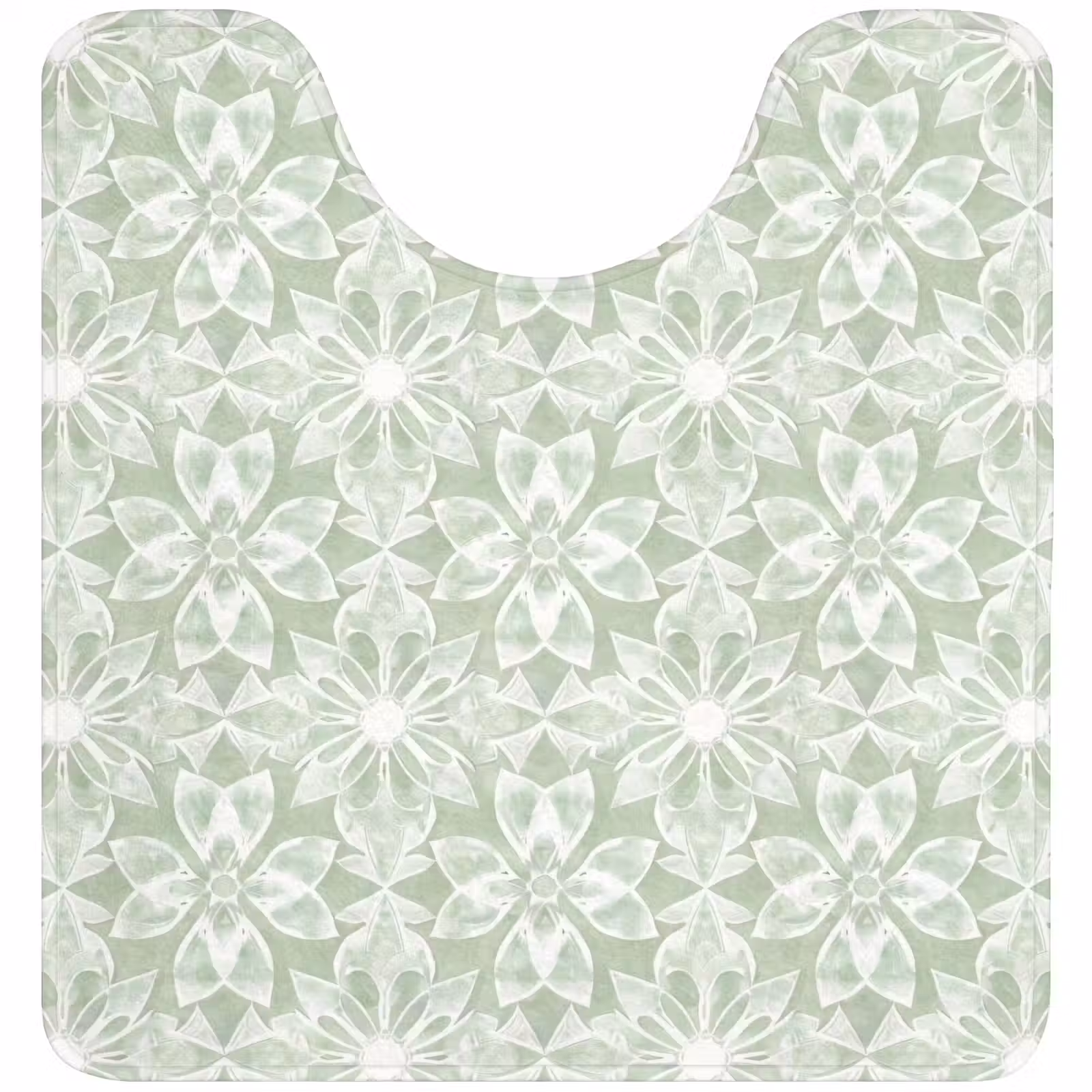 WC Vorleger - Salbeigrün – Symmetrisch – Mandala – Ornament – Muster — 1