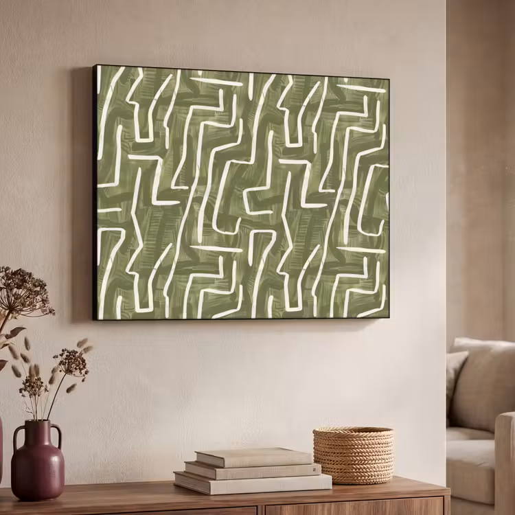 Art Frame - Grün – Abstrakt – Pinselstriche – Muster — 3