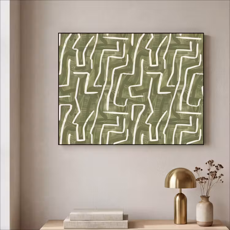 Art Frame - Grün – Abstrakt – Pinselstriche – Muster — 4