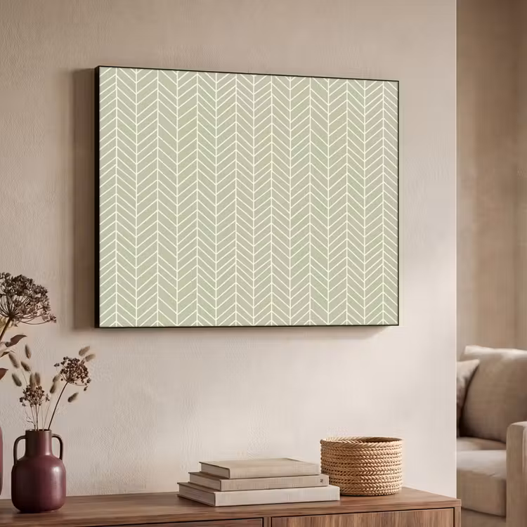 Art Frame - Salbeigrün – Fischgrät – Geometrisch – Muster — 3