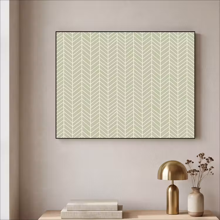 Art Frame - Salbeigrün – Fischgrät – Geometrisch – Muster — 4