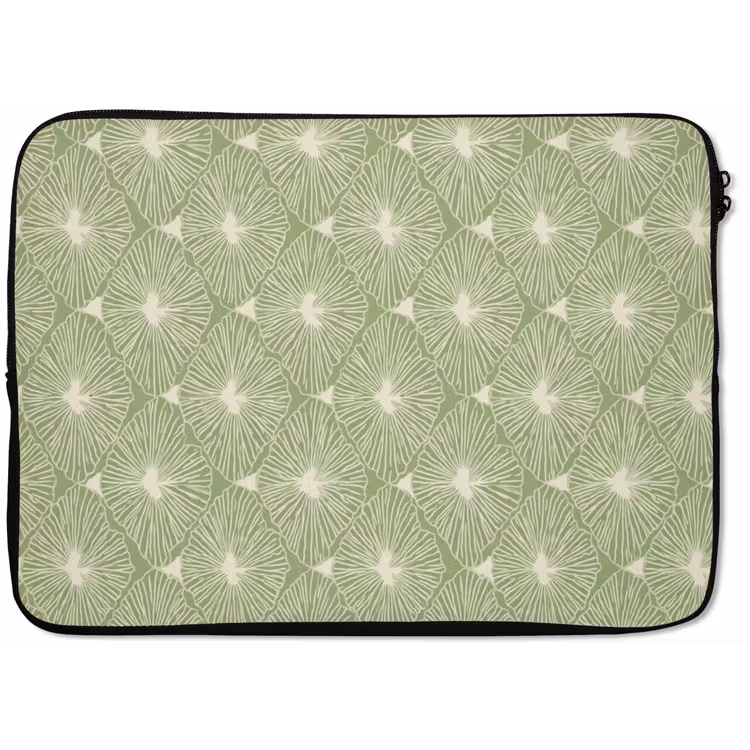 Laptop hülle - Salbeigrün – Botanisch – Rauten – Organisch – Muster — 1