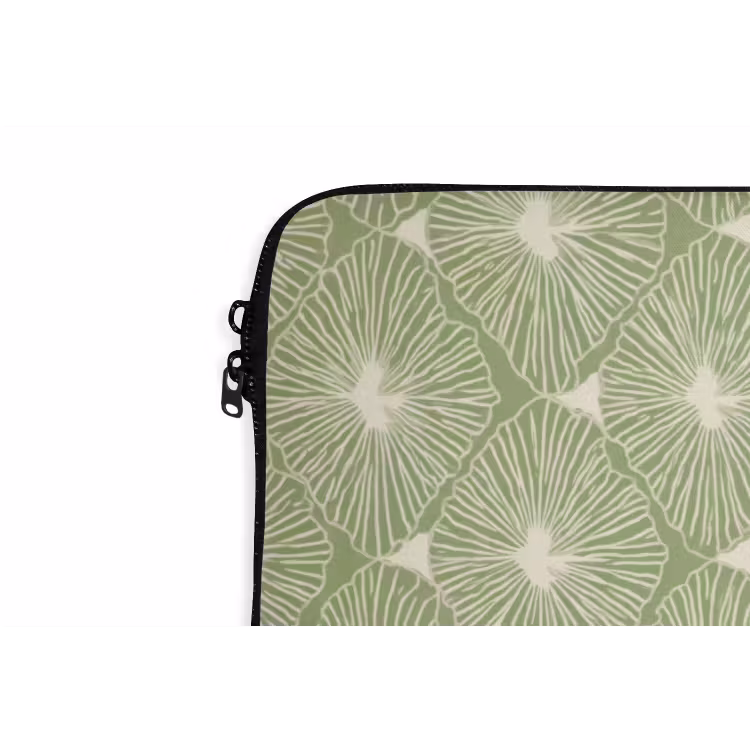 Laptop hülle - Salbeigrün – Botanisch – Rauten – Organisch – Muster — 5