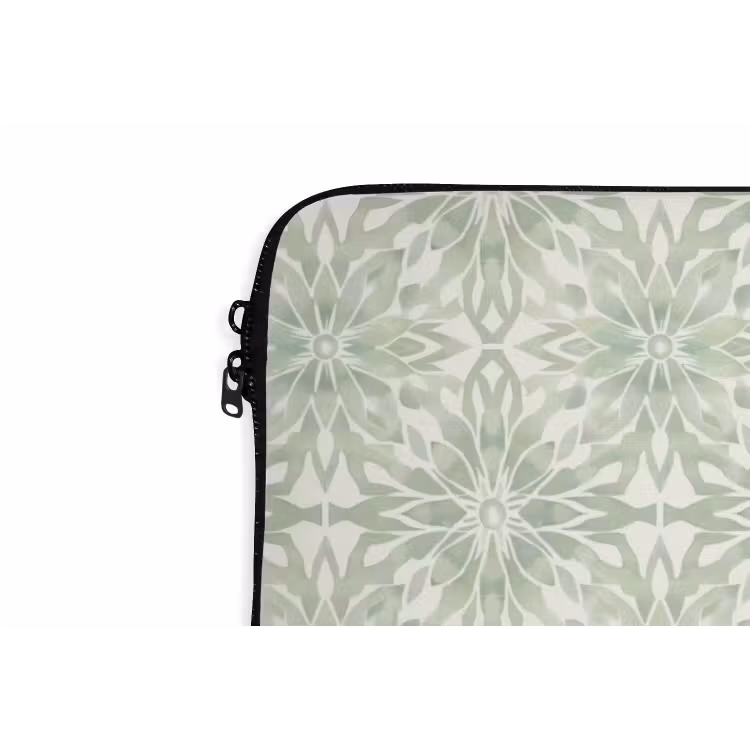 Laptop hülle - Salbeigrün – Symmetrisch – Mandala – Ornament – Muster — 5