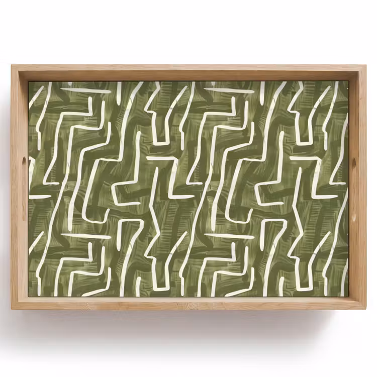 Tablett - Grün – Abstrakt – Pinselstriche – Muster — 1