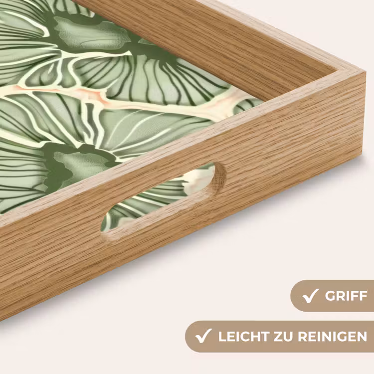 Tablett - Grün – Botanisch – Blumen – Organisch – Muster — 5