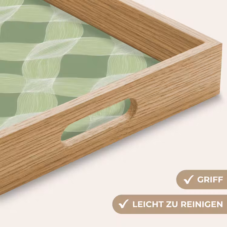 Tablett - Salbeigrün – Geometrisch – Organisch – Gitterwerk – Muster — 5