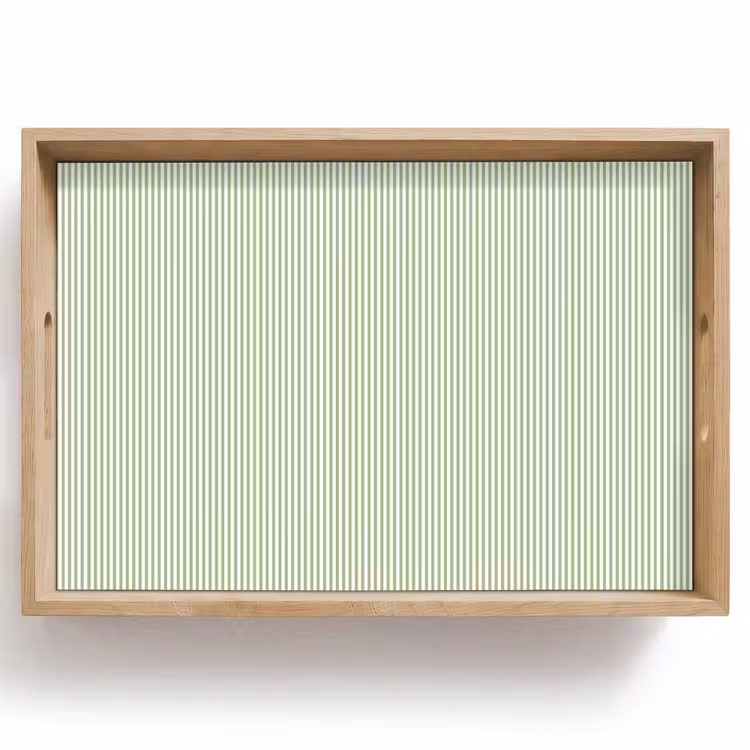Tablett - Salbeigrün – Streifen – Minimalistisch – Muster — 1