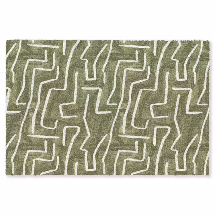 Teppich - Grün – Abstrakt – Pinselstriche – Muster — 1