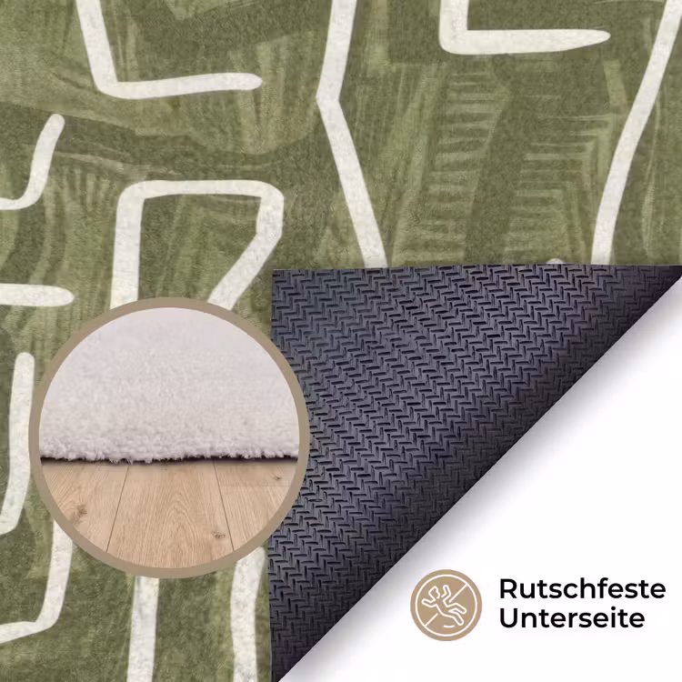 Teppich - Grün – Abstrakt – Pinselstriche – Muster — 4