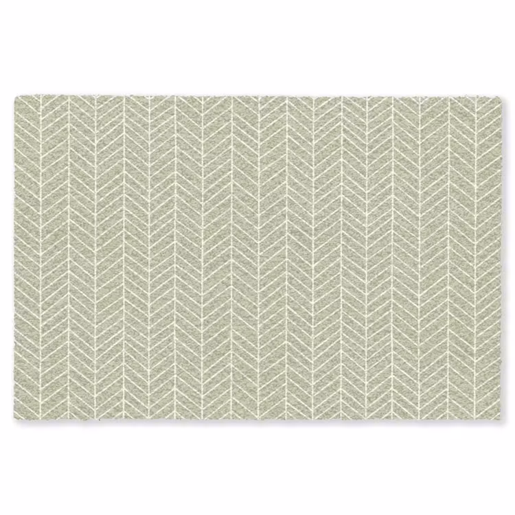 Teppich - Salbeigrün – Fischgrät – Geometrisch – Muster — 1