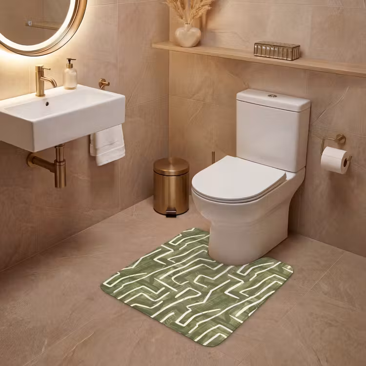 WC Vorleger - Grün – Abstrakt – Pinselstriche – Muster — 4
