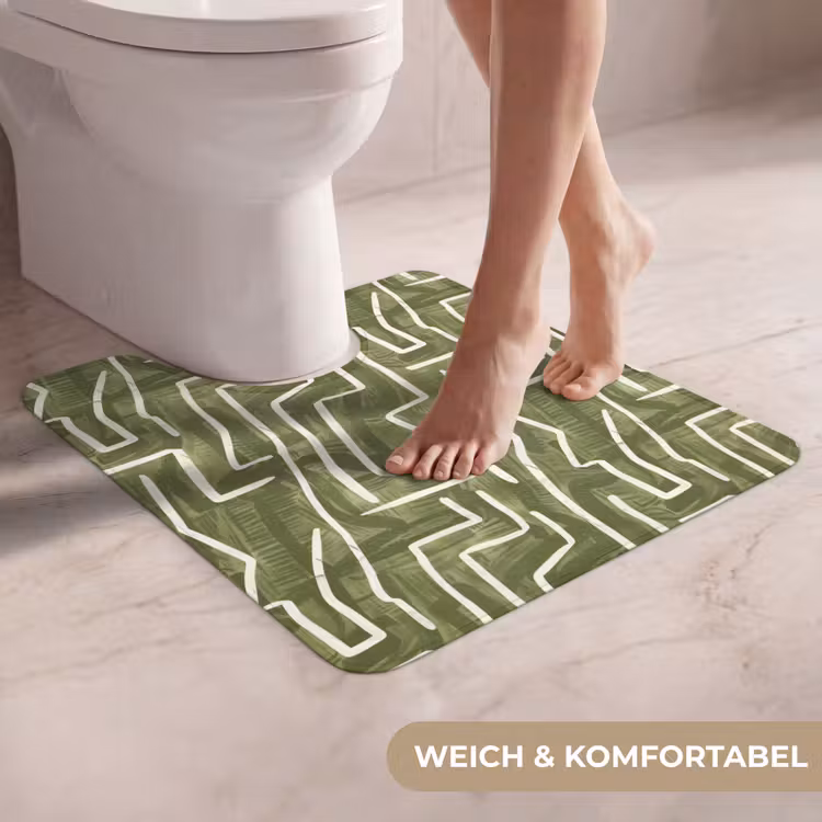 WC Vorleger - Grün – Abstrakt – Pinselstriche – Muster — 5