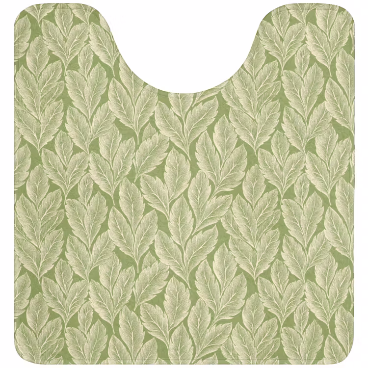 WC Vorleger - Grün – Botanisch – Blätter – Vintage – Muster — 1