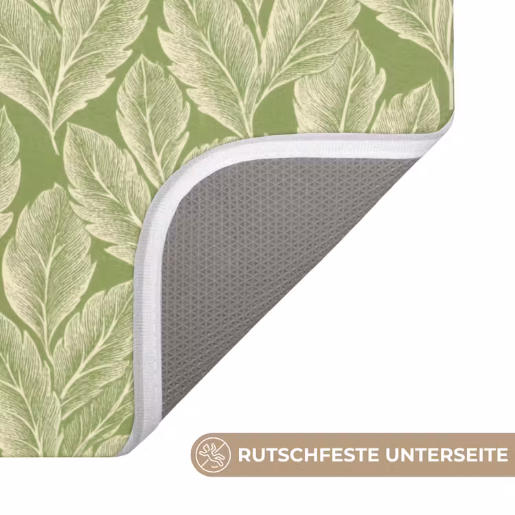 WC Vorleger - Grün – Botanisch – Blätter – Vintage – Muster — 3