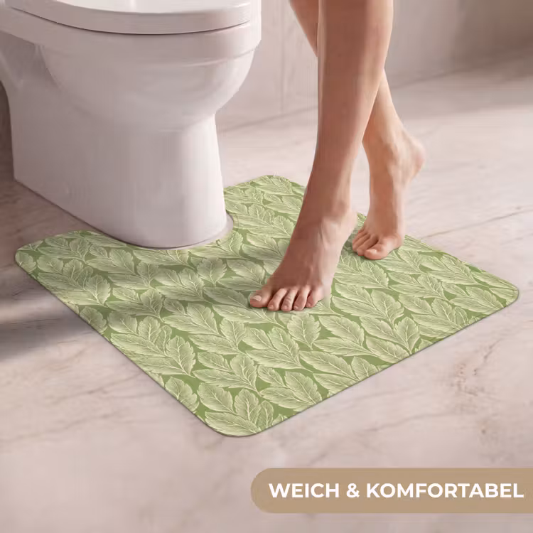 WC Vorleger - Grün – Botanisch – Blätter – Vintage – Muster — 5