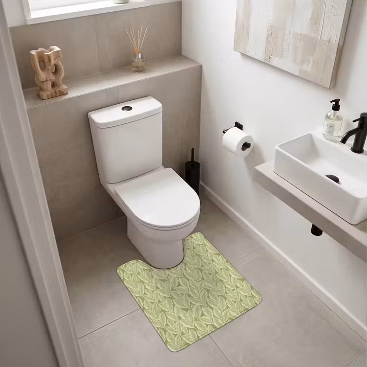 WC Vorleger - Grün – Botanisch – Blätter – Vintage – Muster — 6