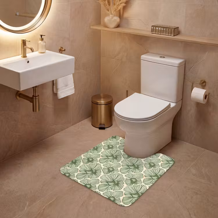 WC Vorleger - Grün – Botanisch – Blumen – Organisch – Muster — 4