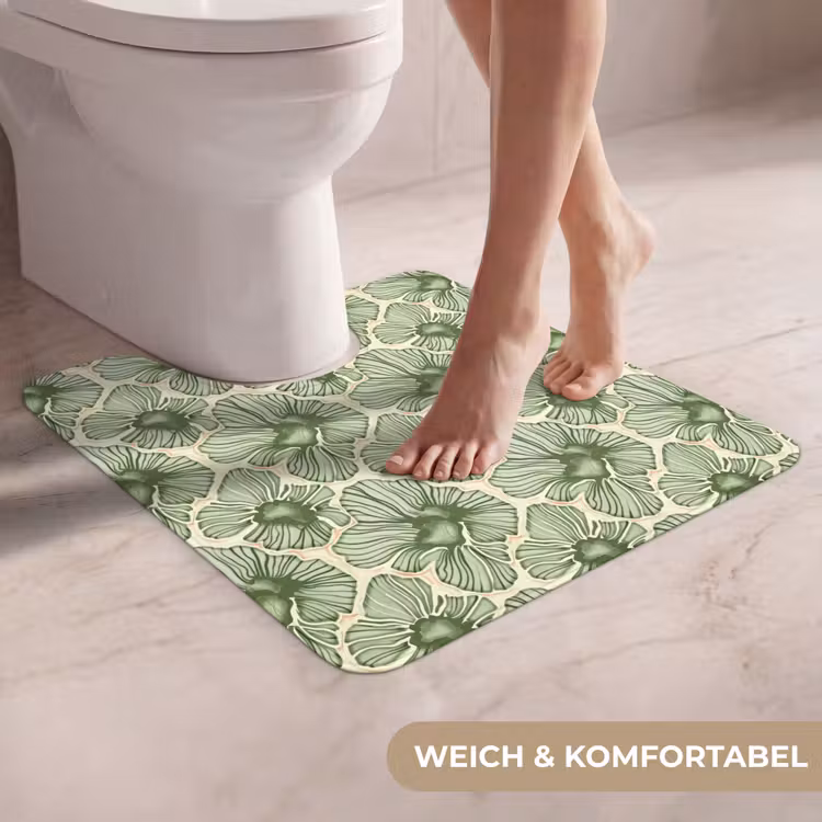 WC Vorleger - Grün – Botanisch – Blumen – Organisch – Muster — 5