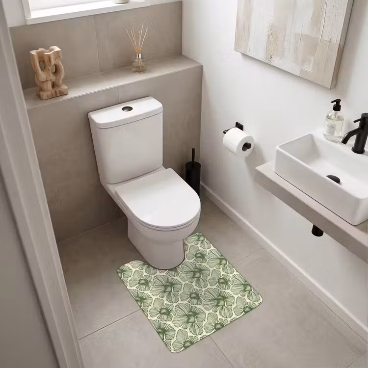 WC Vorleger - Grün – Botanisch – Blumen – Organisch – Muster — 6
