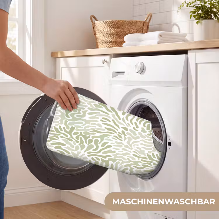 WC Vorleger - Salbeigrün – Abstrakt – Organisch – Korallenrot – Muster — 7