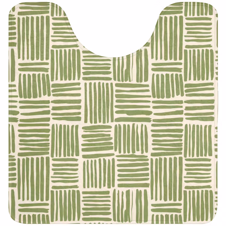 WC Vorleger - Salbeigrün – Blöcke – Handgezeichnet – Muster — 1