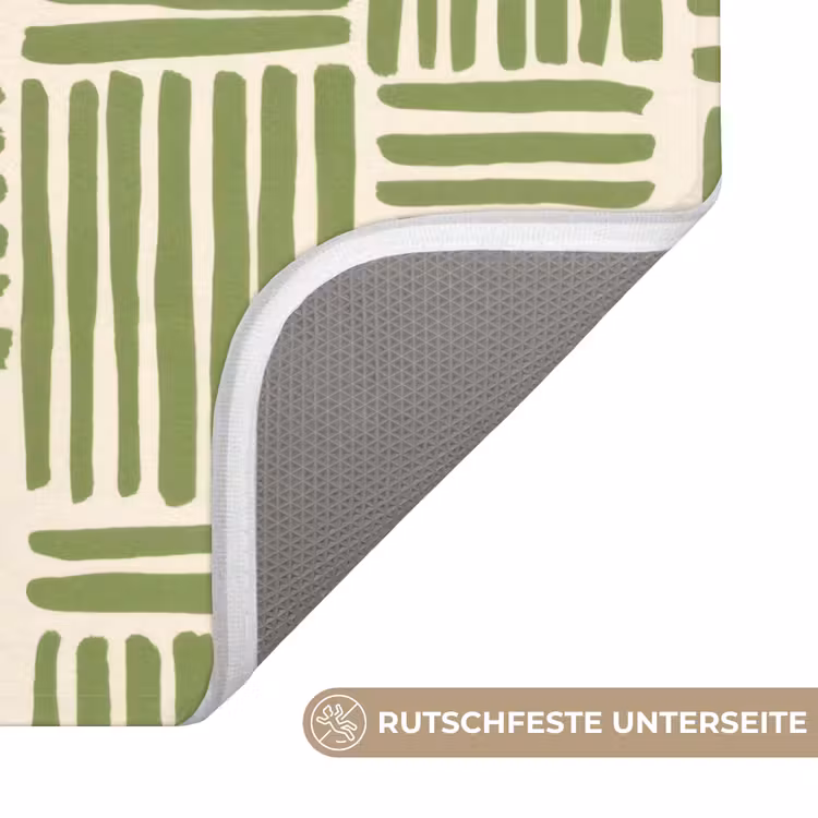 WC Vorleger - Salbeigrün – Blöcke – Handgezeichnet – Muster — 3