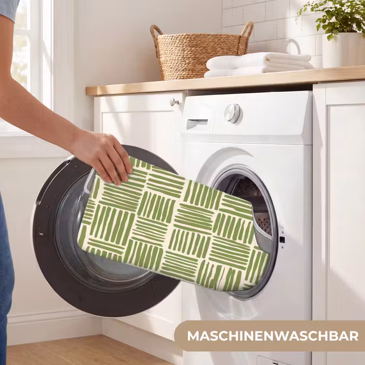 WC Vorleger - Salbeigrün – Blöcke – Handgezeichnet – Muster — 7