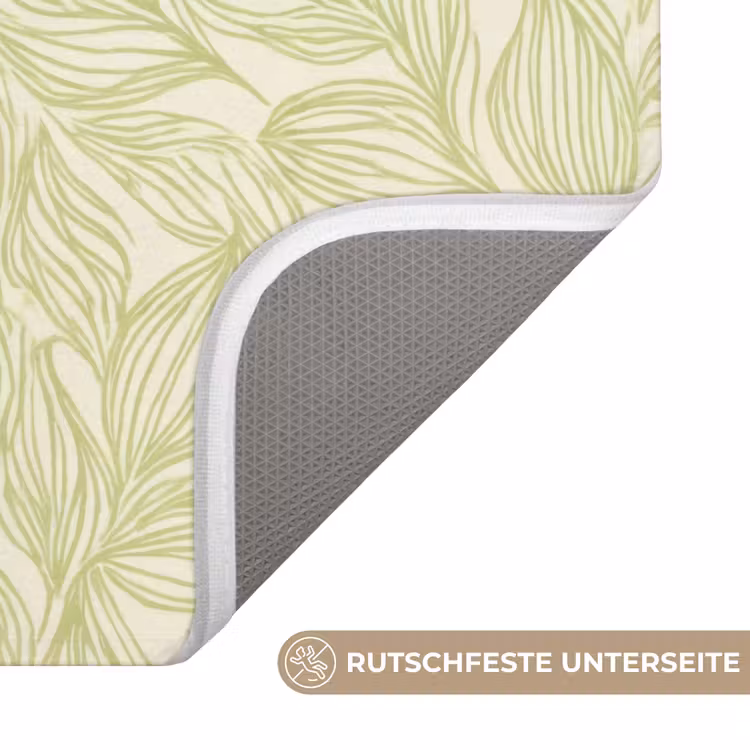WC Vorleger - Salbeigrün – Botanisch – Blätter – Handgezeichnet – Muster — 3