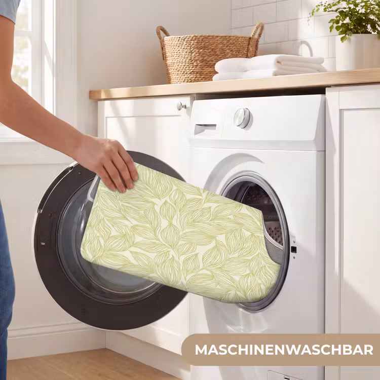 WC Vorleger - Salbeigrün – Botanisch – Blätter – Handgezeichnet – Muster — 7