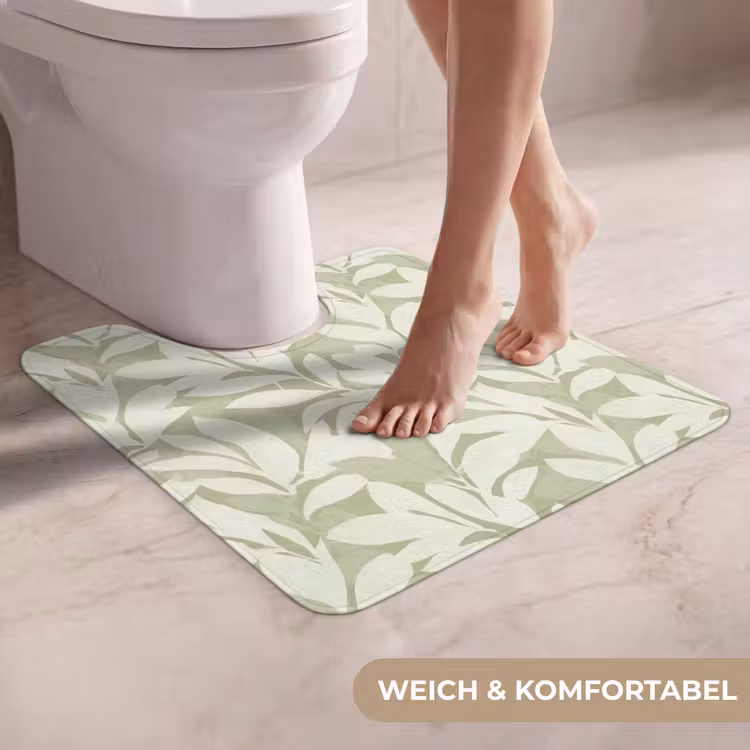 WC Vorleger - Salbeigrün – Botanisch – Minimalistisch – Muster — 5