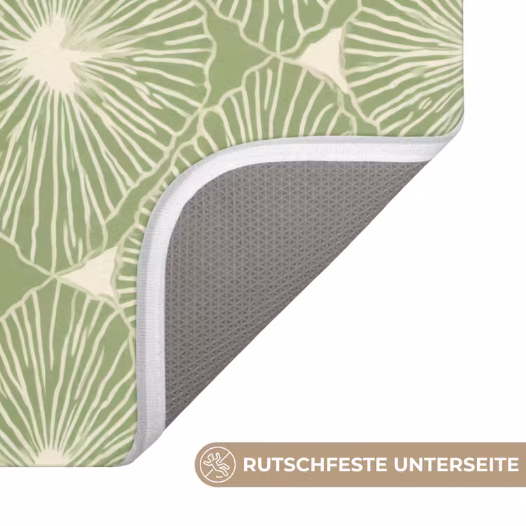WC Vorleger - Salbeigrün – Botanisch – Rauten – Organisch – Muster — 3