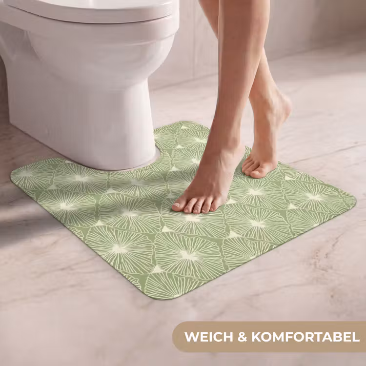 WC Vorleger - Salbeigrün – Botanisch – Rauten – Organisch – Muster — 5