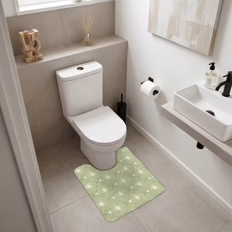 WC Vorleger - Salbeigrün – Botanisch – Rauten – Organisch – Muster — 6