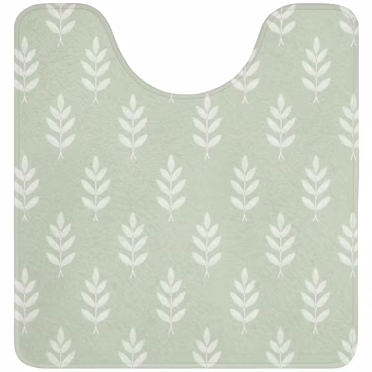 WC Vorleger - Salbeigrün – Botanisch – Zweige – Minimalistisch – Muster — 1